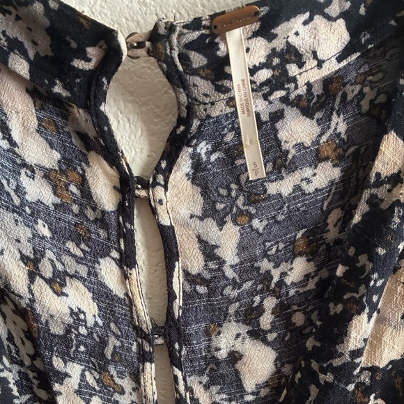 Free People All The Right Ruffles Monochrome Patterned Romper S - Picture 13 of 15